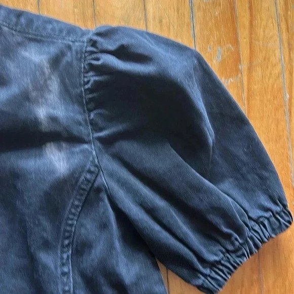 Only black denim button down puff sleeve top - Picture 4 of 5